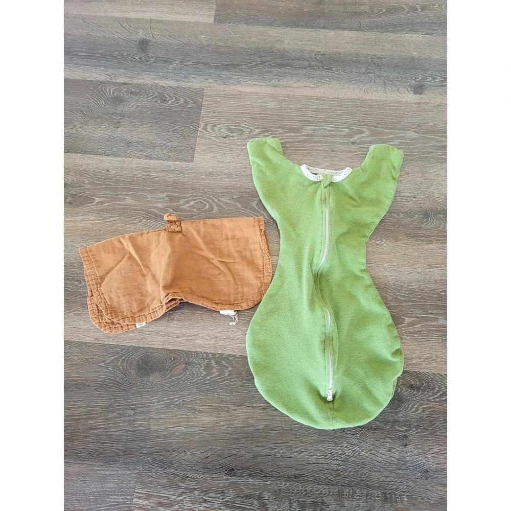 Swaddle‎ Designs Sack Small 0-3M Green & Indi Baby Burp Cloth with handle #S